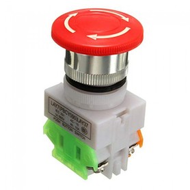 Кнопка управления красная "Стоп" с фиксацией 1NO+1NC (LAY37-11ZS)