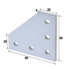 Алюминиевый Угловой Кронштейн для профиля 2020 с 5 отверстиями L-тип
